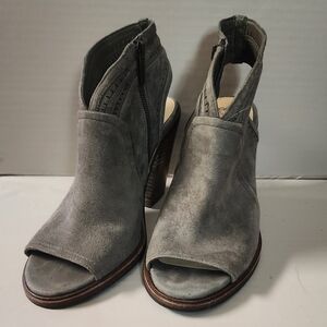 Vince Camuto Tan Koral Perforated Open Toe Bootie - Size 7.5 - Suede Ankle Boots